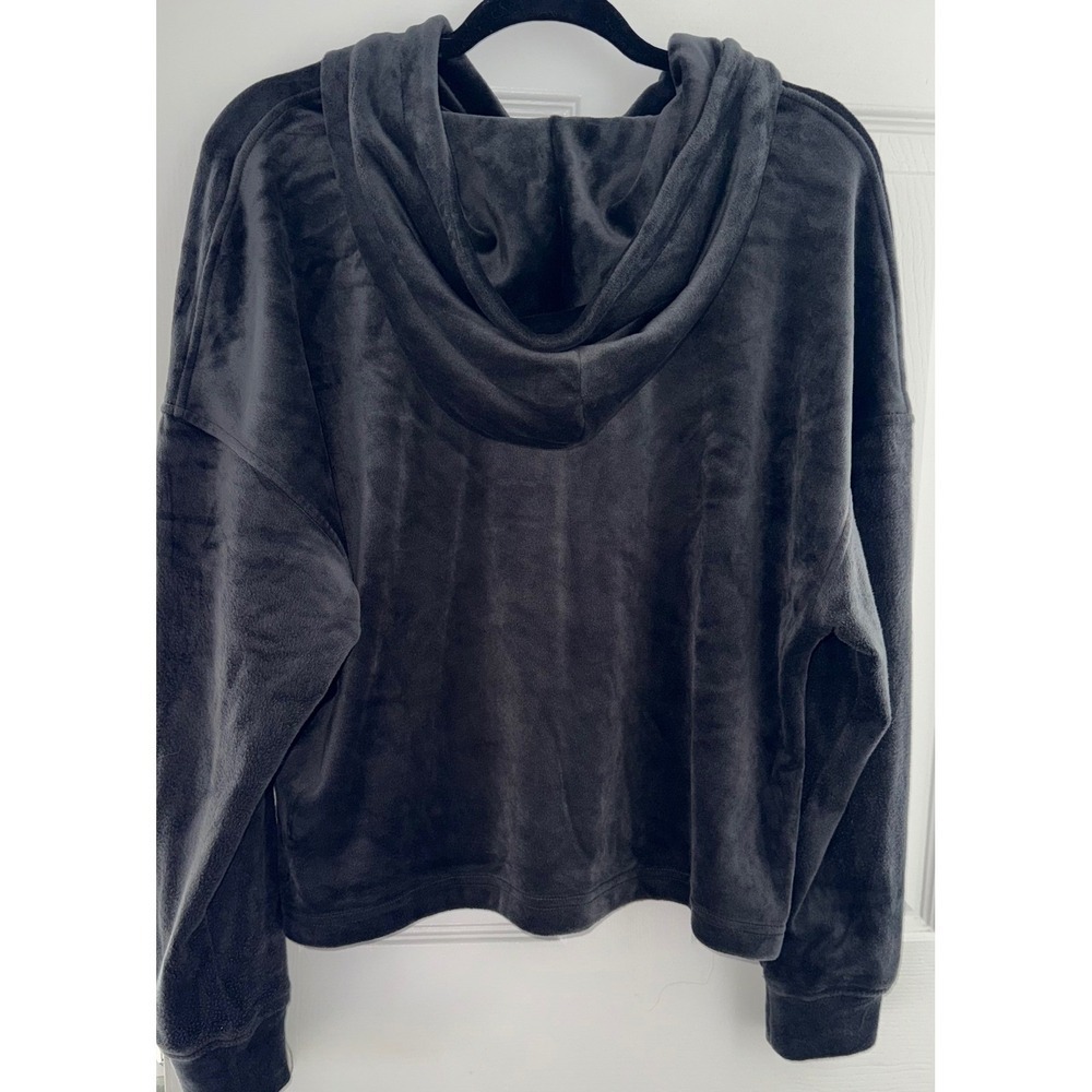 UGG Velour Hoodie Charcoal Gray Oversized Lounge Sweatshirt Women's Medium - Picture 7 of 9